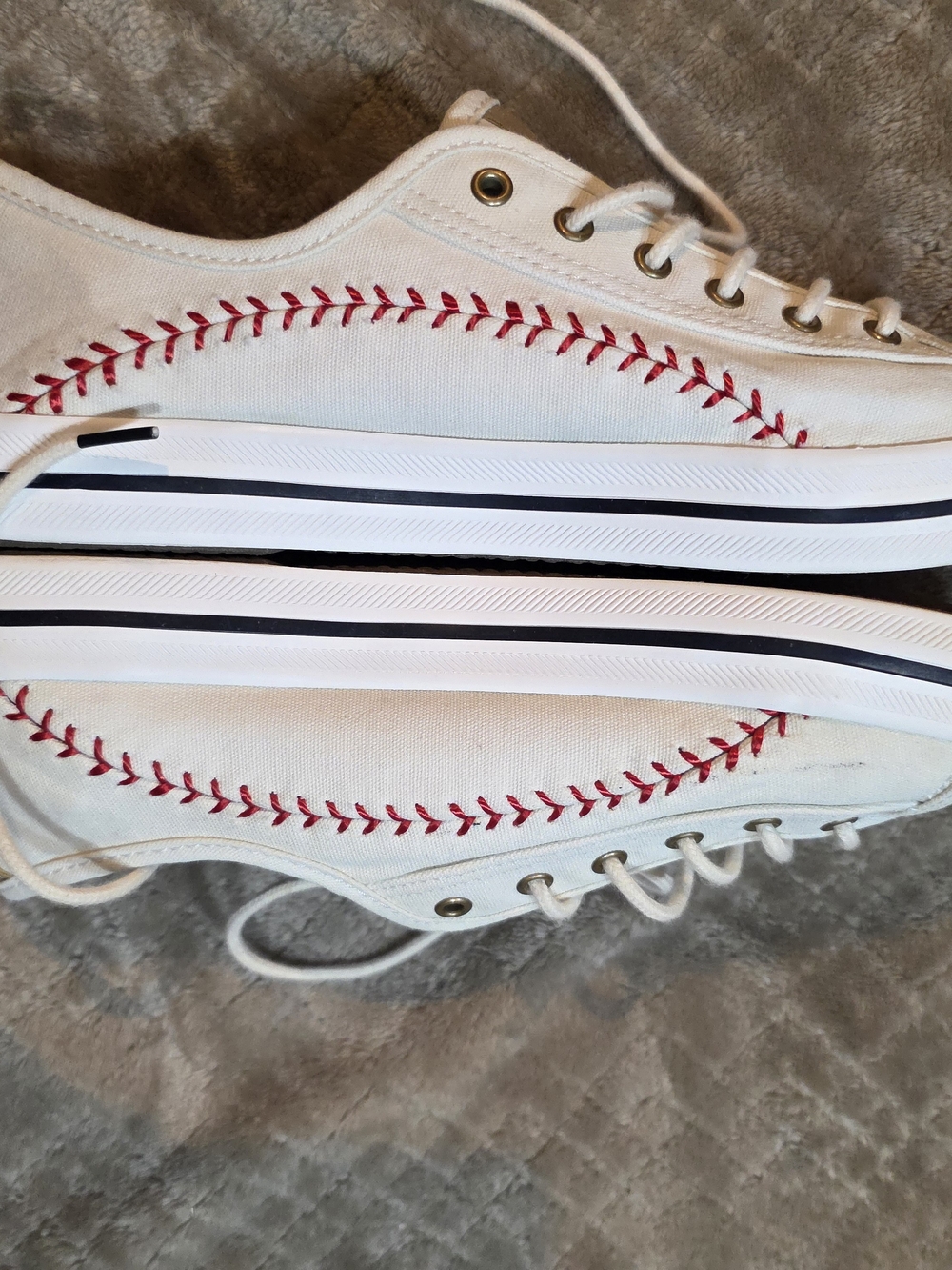 Keds Baseball Stitch Canvas Sneakers White MLB Kickstar 8 - Picture 3 of 9